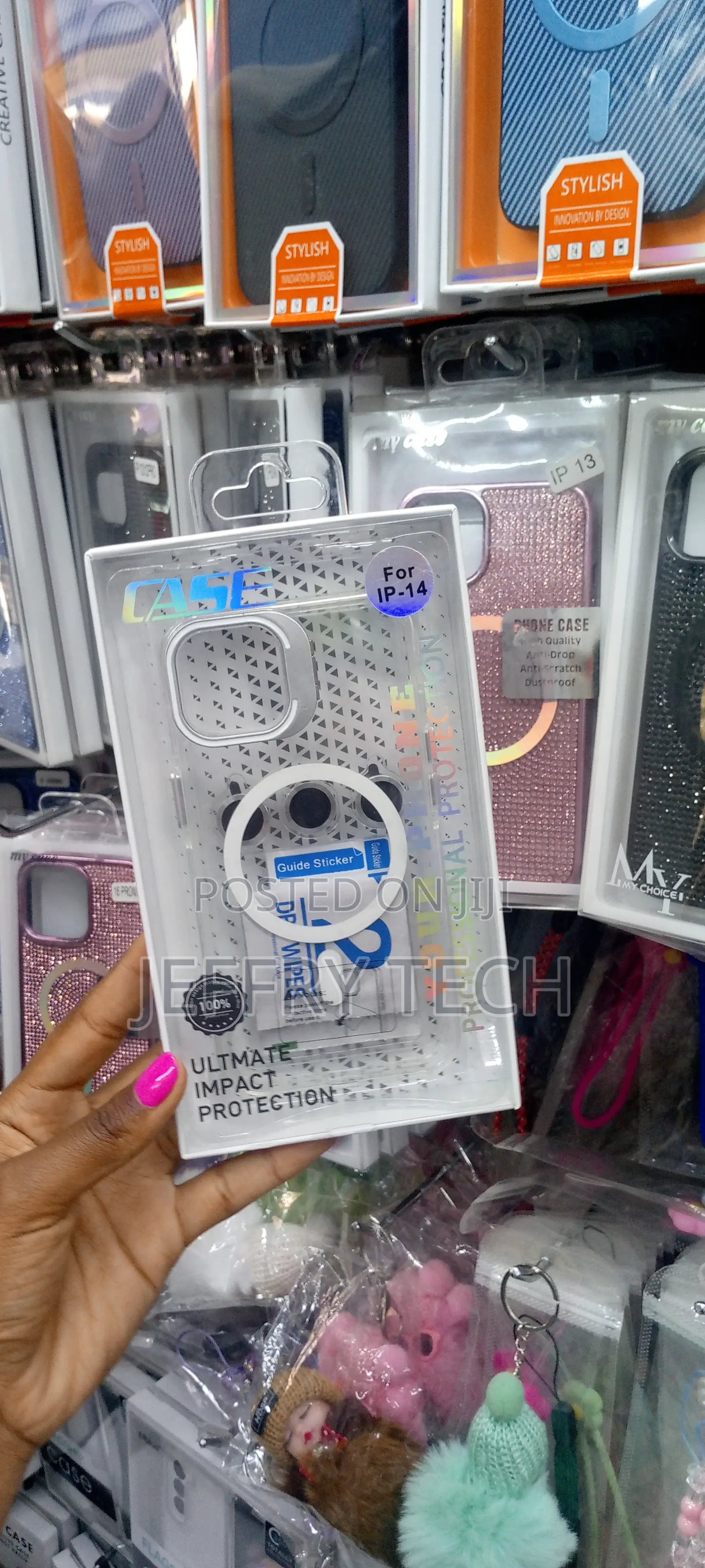 iPhone 14 Camera Lens Protector/ Stand Magsafe Case-White