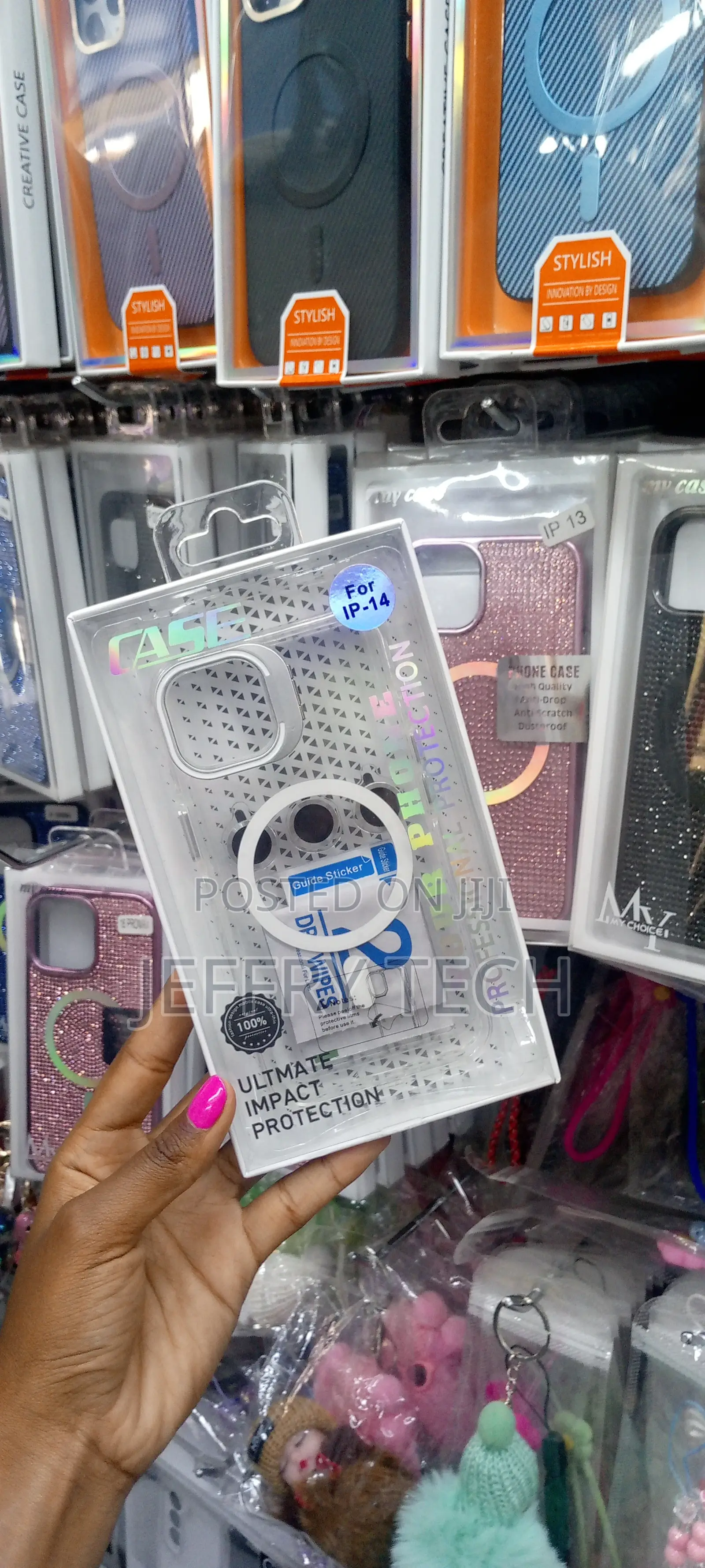 iPhone 14 Camera Lens Protector/ Stand Magsafe Case-White
