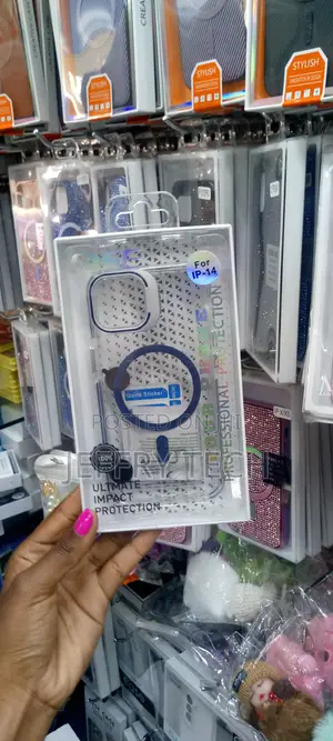 iPhone 14 Camera Lens Protector/ Stand Magsafe Case-Blue