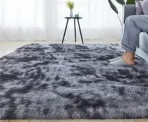 Grey Patched Fluffy Carpet
