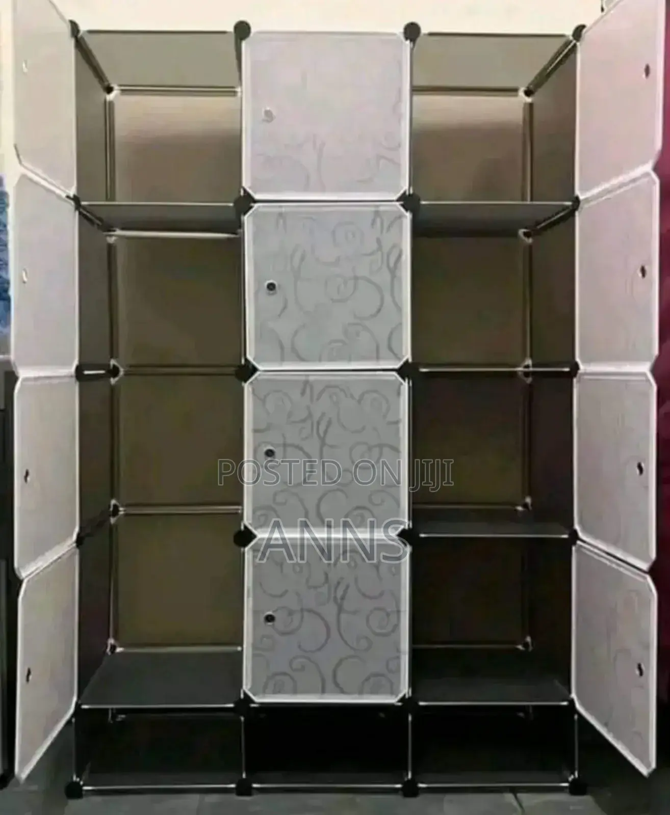 3 Column Plastic Wardrobe With Shoe Rack Row
