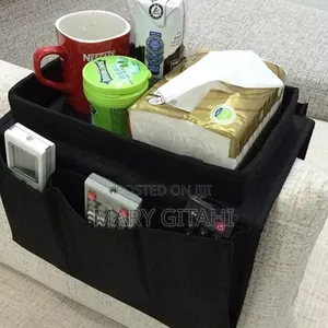 Couch Sofa Arm Rest Organizer With Top Tray and Pockets at 