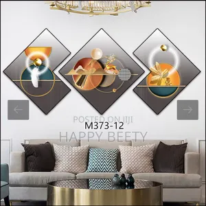 *3 Piece 3D Abstract Art Crystal Porcelain Painting *