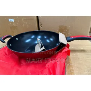  at 32cm Flat Bottom/Non-Stick Wok Deep Frying Pan