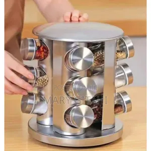 12 PCS Glass Rotatable Spice Rack at 