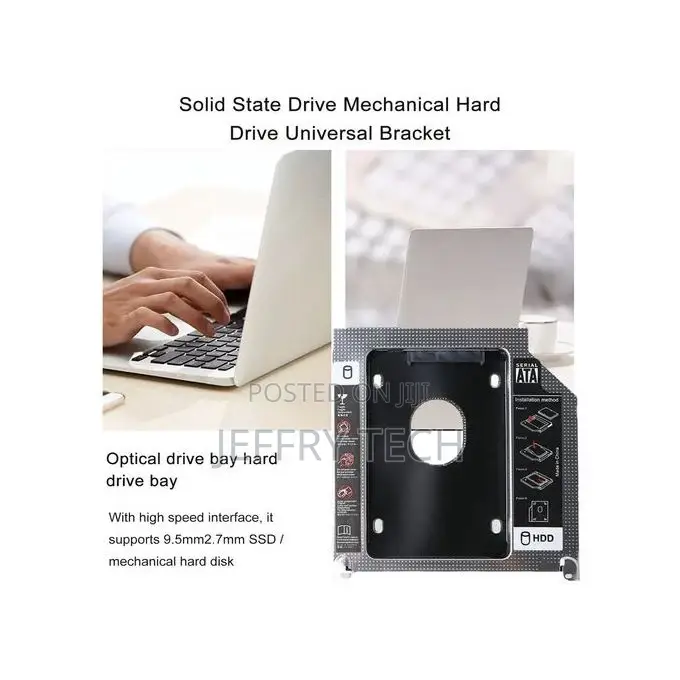 Second Hard Disk Drive Adapter/Caddy for HDD, SSD 2.5 Inches
