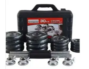Chrome 30kgs Adjustable Set of Dumbells