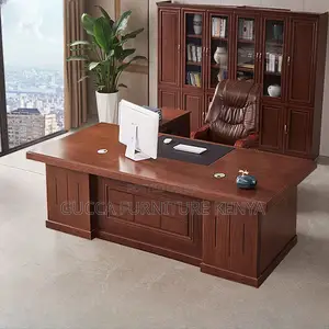 Office Tables:160cm Executive Timber Chestnut Office Desk