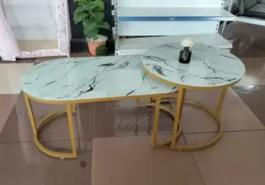 White Marble Coffee Table(GLASS EFFECT )