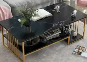 Black Executive Marble Effect Coffee Table