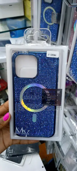 iPhone 15 Pro Max 6.7" Magnetic Glitter Case-Blue