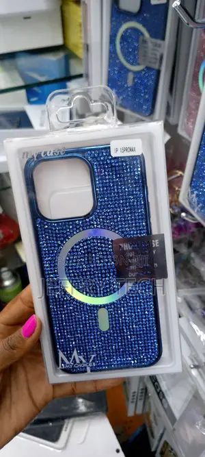 iPhone 15 Pro Max 6.7" Magnetic Glitter Case-Blue