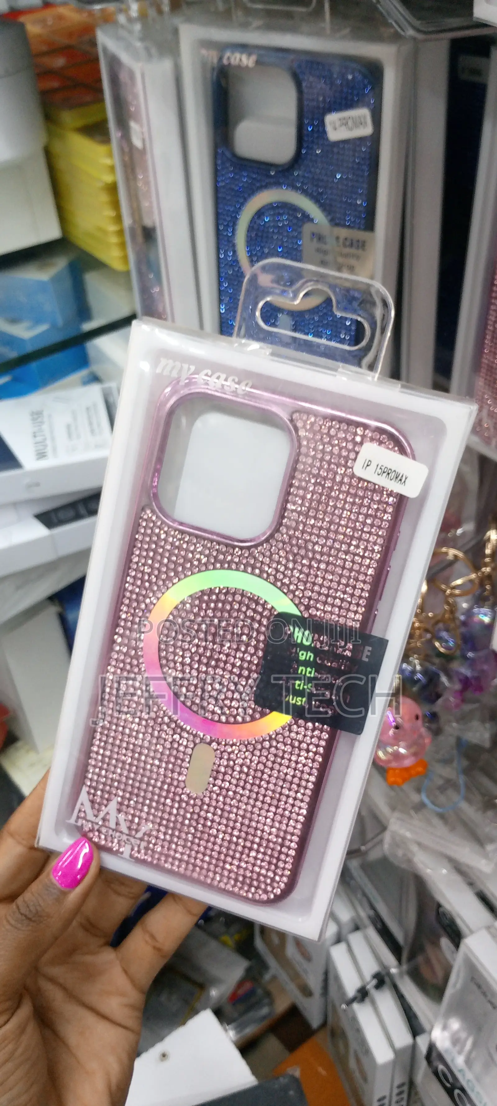 iPhone 15 Pro Max Magsafe Glitter Case Anti Scratch -Blue