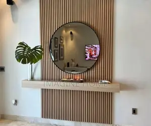 Fluted Wall Panels Brown Color on TV Wall