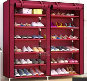 Double Column 36 Pairs Shoe Rack
