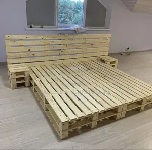 Pine Wood Pallet King  Bed