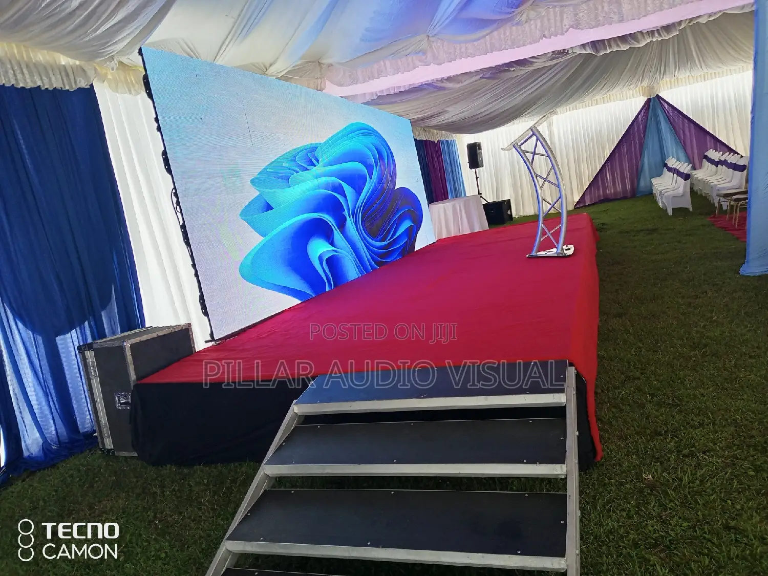 Set Up for Event, Dias/Platform Raised Stage Screen LED