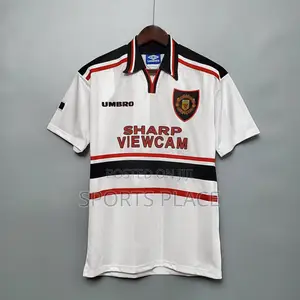 Manchester United Sharp White 1997/98 Retro Jersey
