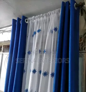Blue and White Sheers Curtains