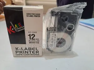 Dymo 12mm Black on White Label Tape