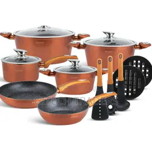 *Edenburg 15pc Cookware(Burnt Orange