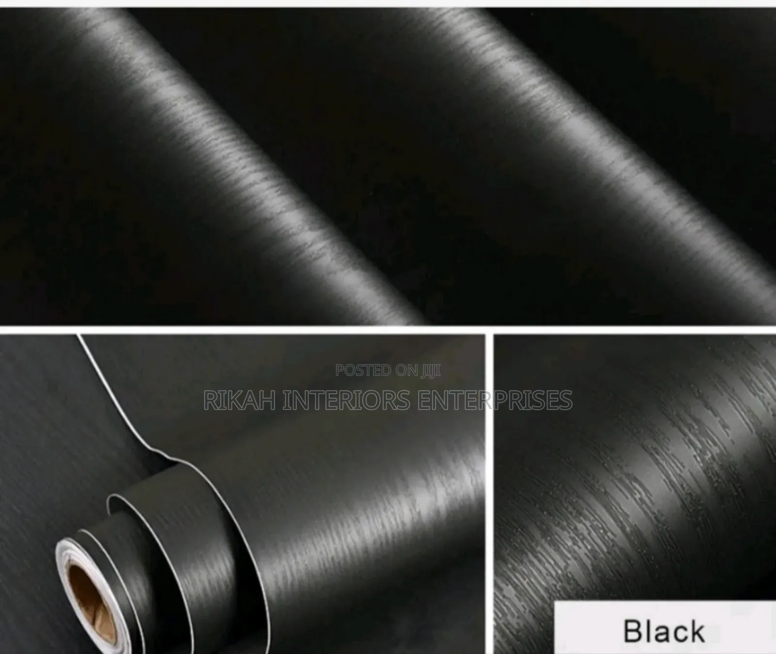 Wood Effect Black Plain Contact Papers