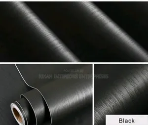 Wood Effect Black Plain Contact Papers