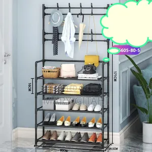 4 Layer All-in-1 Shoe Rack Coat Rack Cap Cloths Hanger