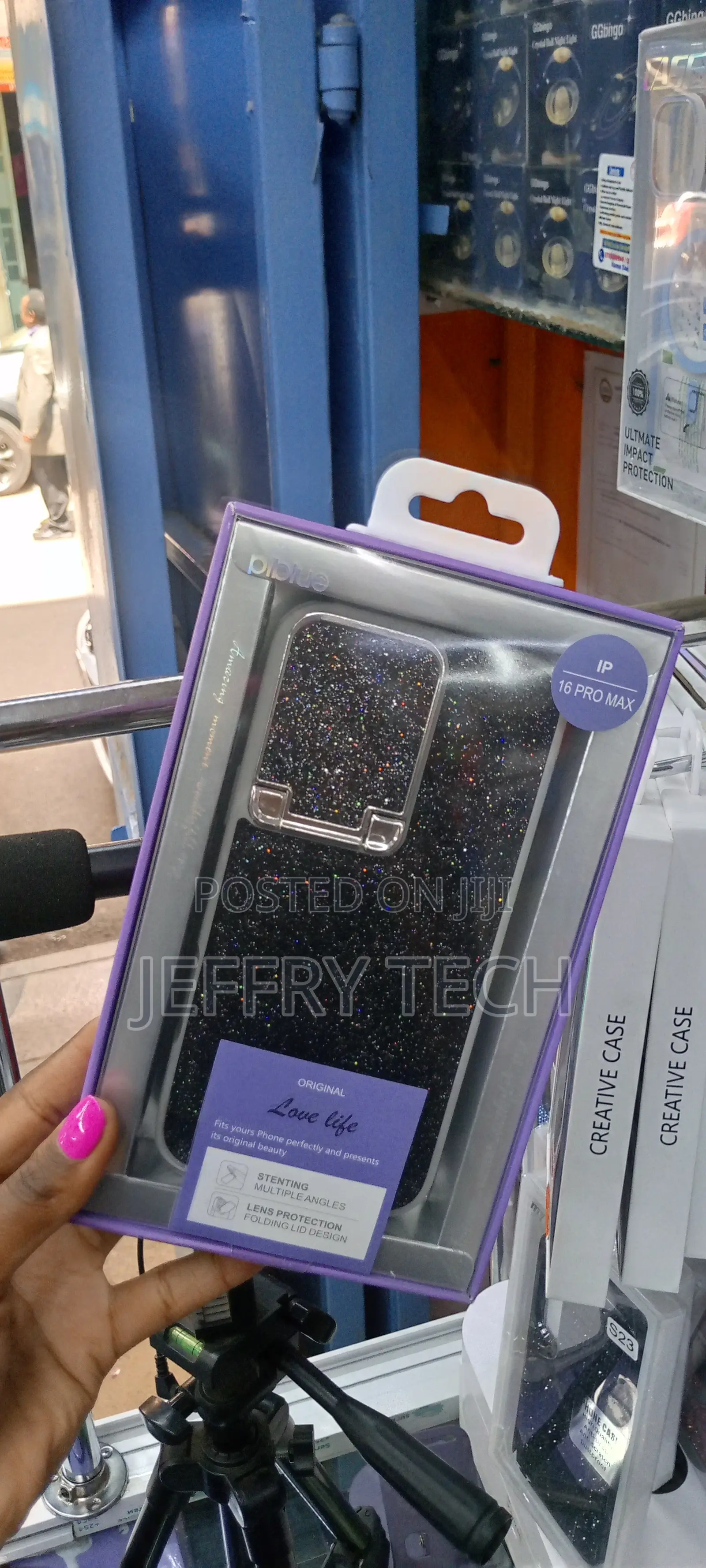 Stenting Glitter Camshield Black Case for iPhone 16 Pro Max