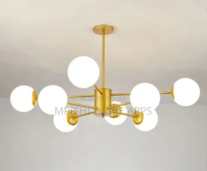 Glass Lampshade Ceiling Light Gold