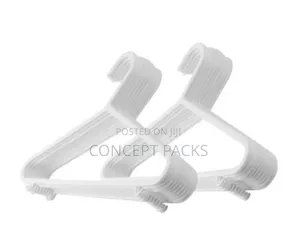 60pcs Plastic Normal Clothes Hangers - White Colors