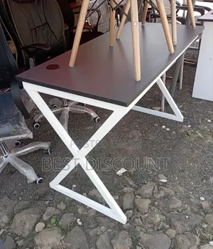White Stand Metallic Desk.