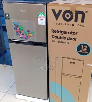 Von 138litres Silver Double Door Refrigerator ~° Defrost