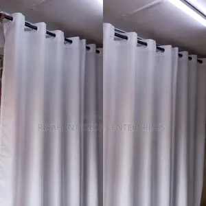 Heavy Plain White Sheers With Rings
