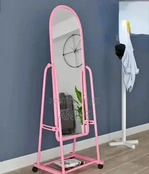Pink Movable Dressing Mirror