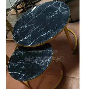 Marble Nesting Coffee Table (Glass Effect) Black at 