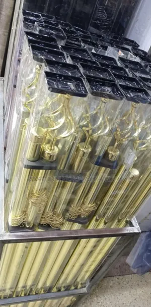 2m Double Gold Curtain Rods