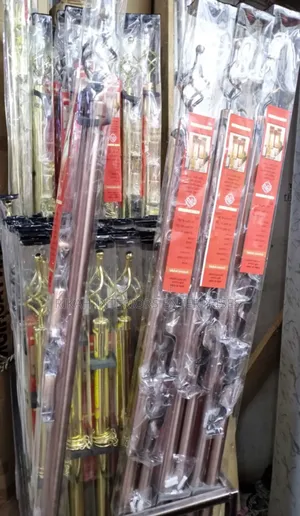 Brown Adjustable Curtain Rods
