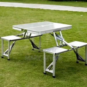 Portable Picnic Camping Chair and Table Set With 4 Seats