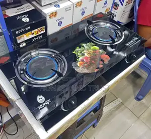 Nunix Glass Table Top 2 Burner Gas Stove