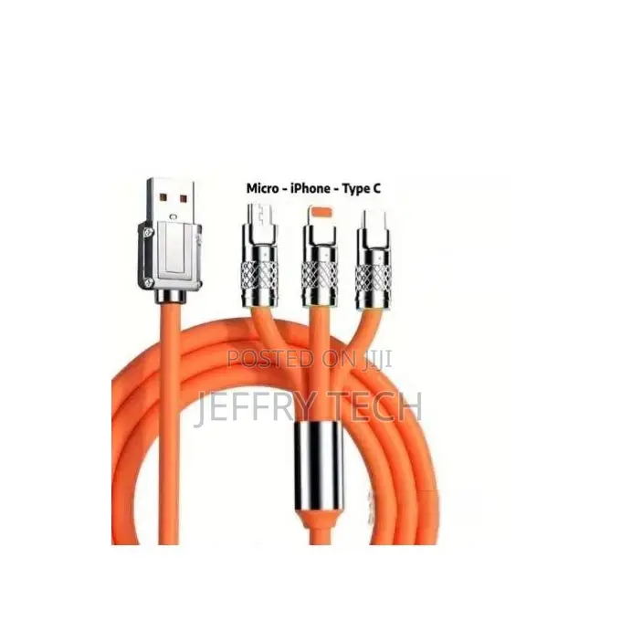 Charging Cable 3 in 1 Supports Fast Charging From (USB) to (