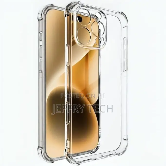 iPhone 15 Pro Max Clear Silicone Shockproof Case With Reinfo
