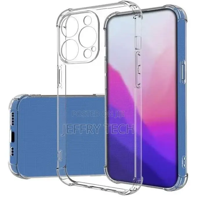 iPhone 15 Pro Max Clear Silicone Shockproof Case With Reinfo