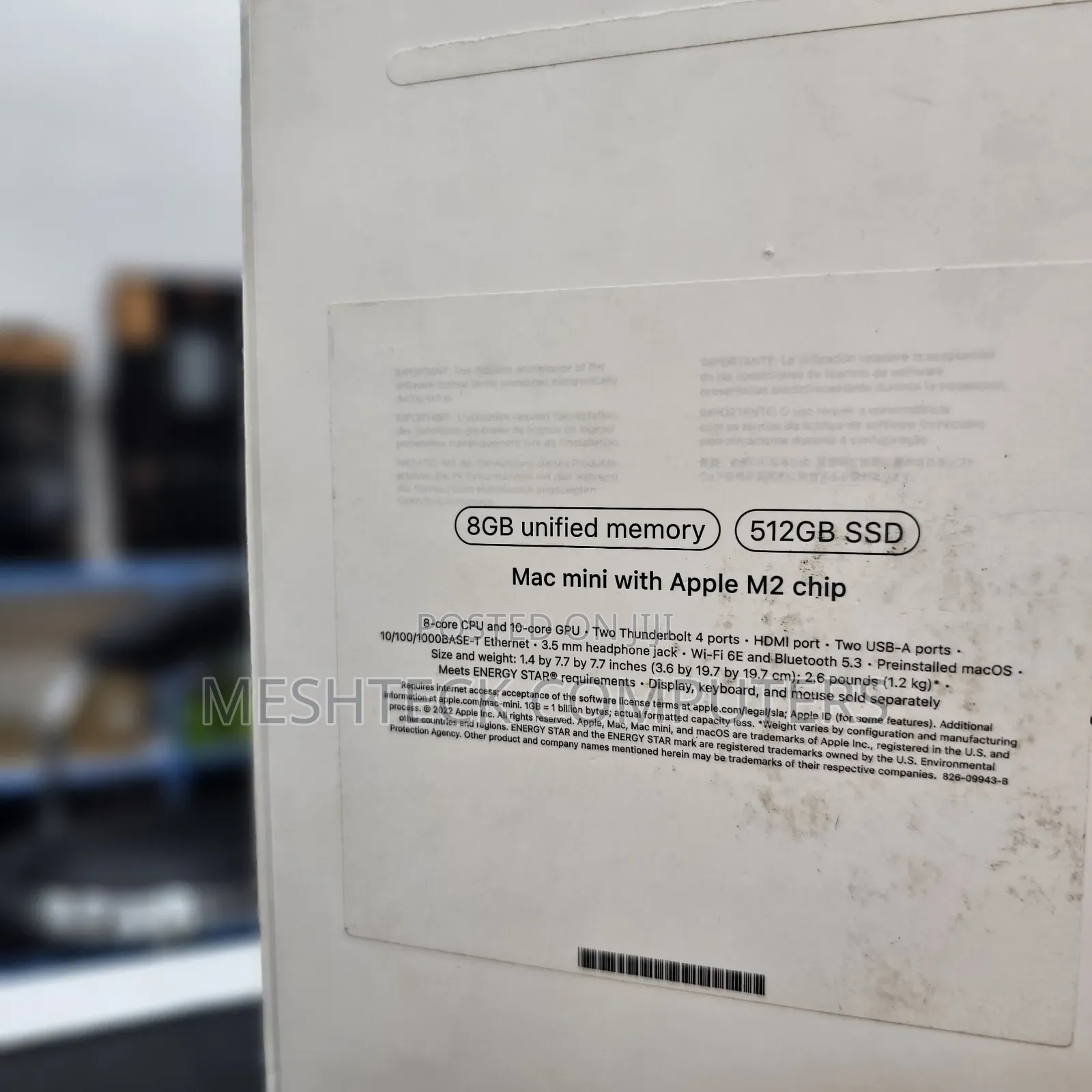 Desktop Computer Apple Mac Mini M2 8GB Apple M2 SSD 512GB