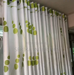 Green White Curtains Curtains