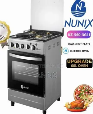 Nunix 50×55cm Free Standing 3gas+1 Electric Cooker