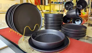24pcs All Black Ceramic Dinner Set*