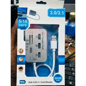 USB 3.0 Card Reader, 10x Speed Transfer, Integrated Cable, U