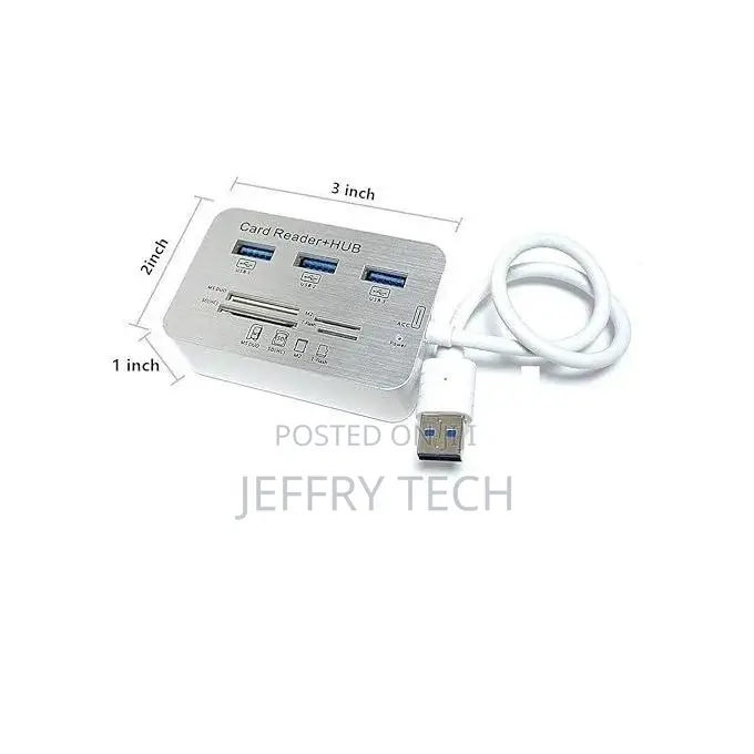 USB 3.0 Card Reader, 10x Speed Transfer, Integrated Cable, U