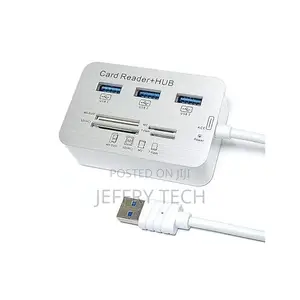USB 3.0 Card Reader, 10x Speed Transfer, Integrated Cable, U